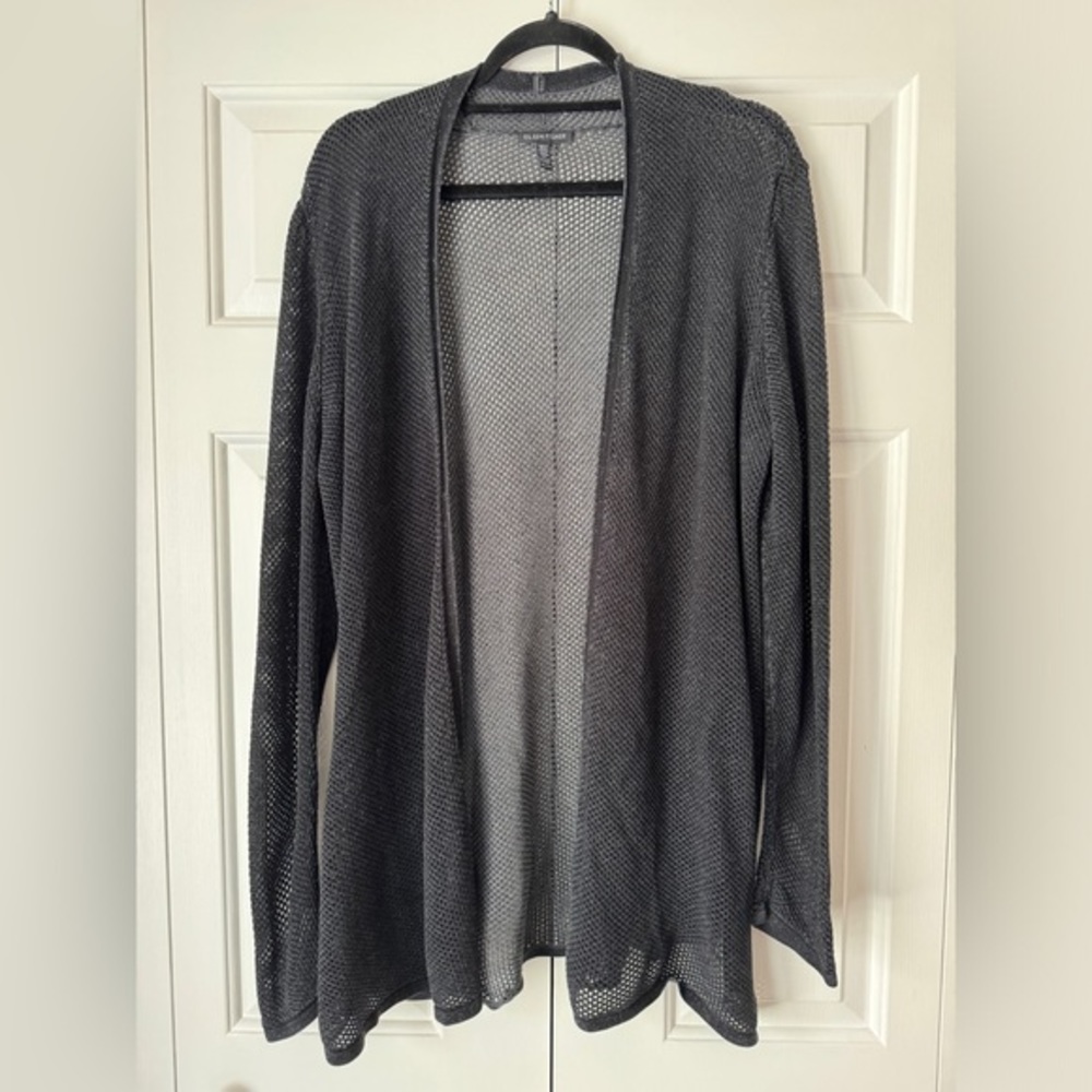 Eileen Fisher Charcoal Mesh Knit Cardigan